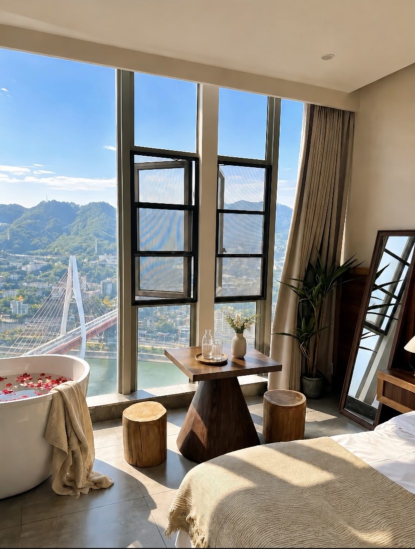 River-view suite in a central Chongqing hotel
